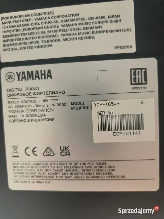Yamaha Ydp165Wh Odolion