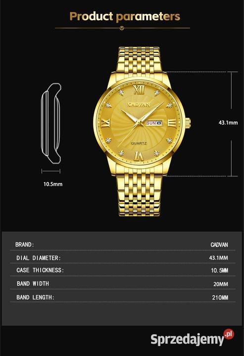 Zegarek męski złoty bransoleta datownik pudełko lubuskie Gorzów Wielkopolski sprzedam