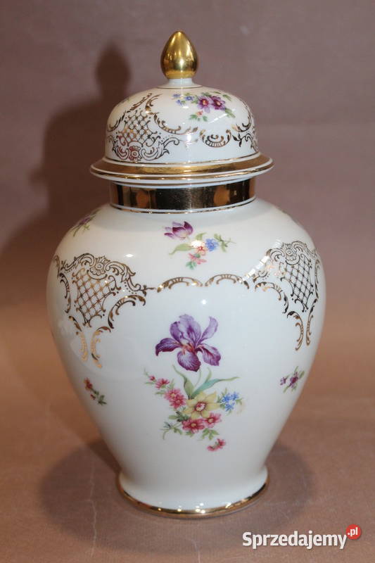 Porcelanowa amfora w kwiaty wys 21 475 Szczecin