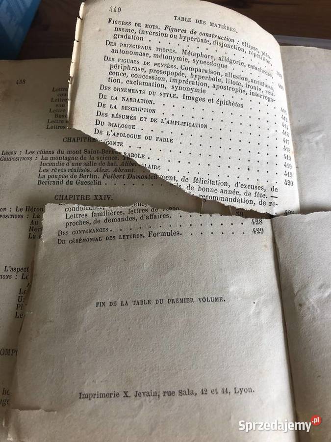 Stara książka z 1875 roku w języku francuskim Antykwariat Olkusz