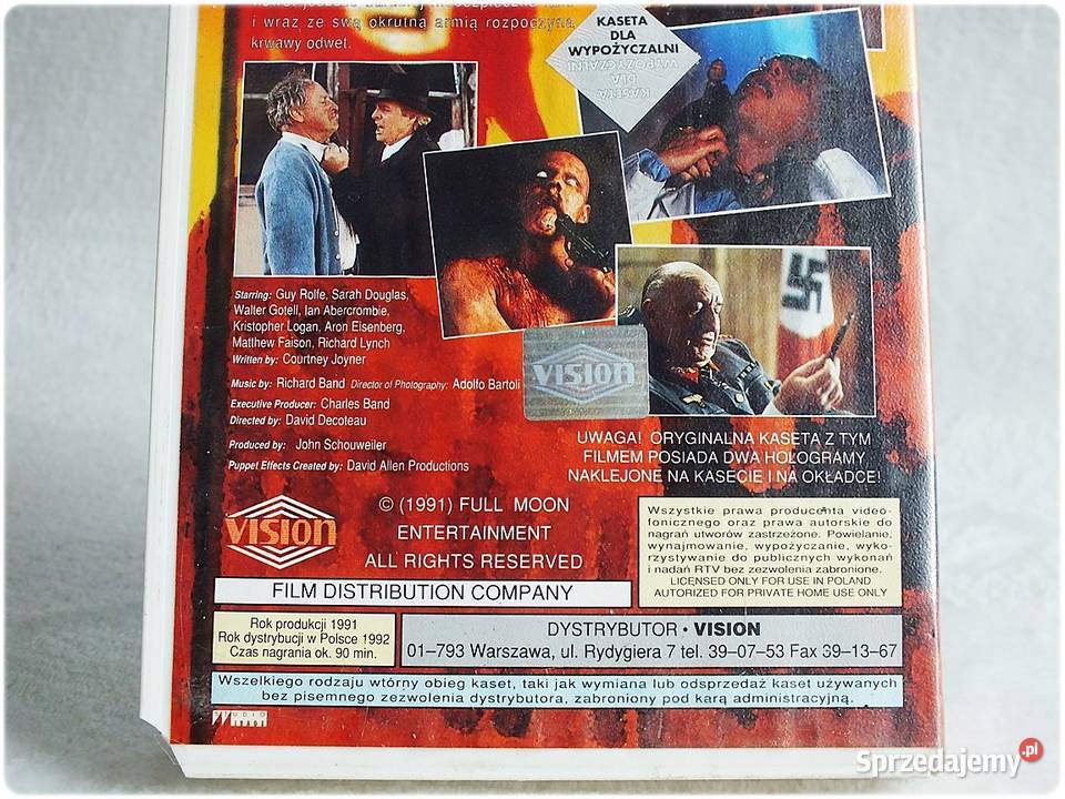 Kaseta VHS Film Władca lalek 3 Zemsta Toulona Filmy Żary