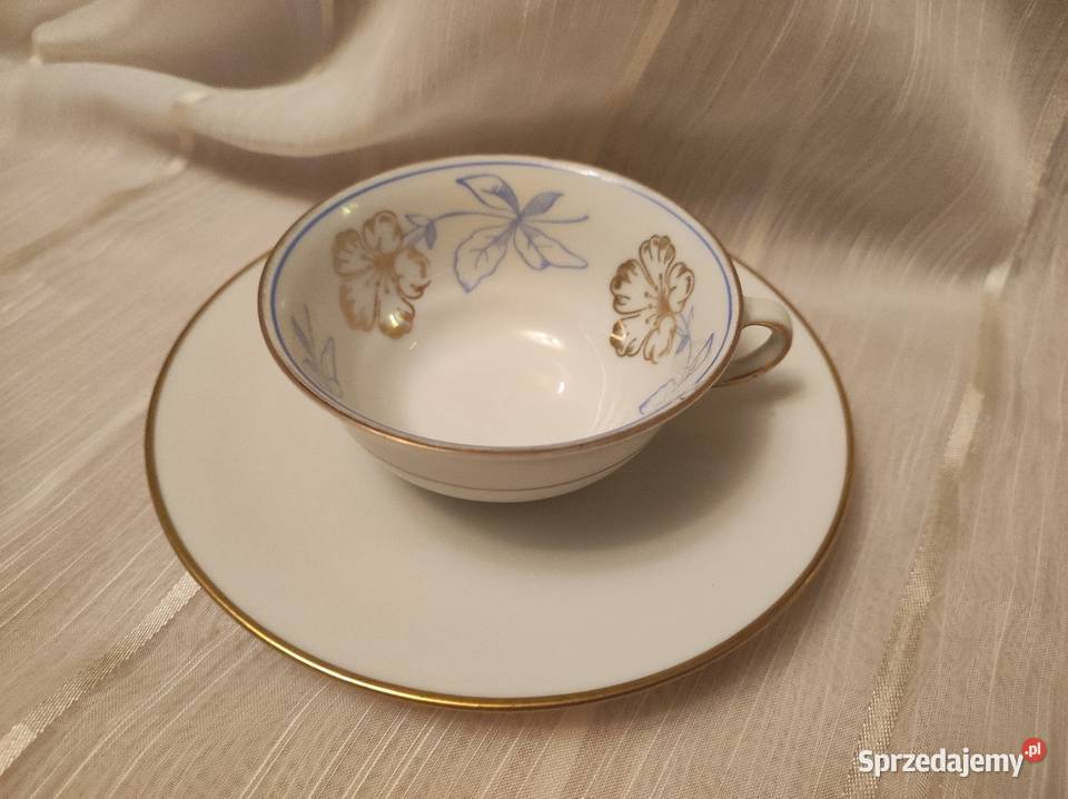 Stara filiżanka mokka porcelana Bavaria ecru Wrocław