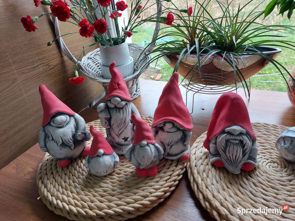 Komplet skrzatów ogrodowych skrzaciki krasnale Wrocław