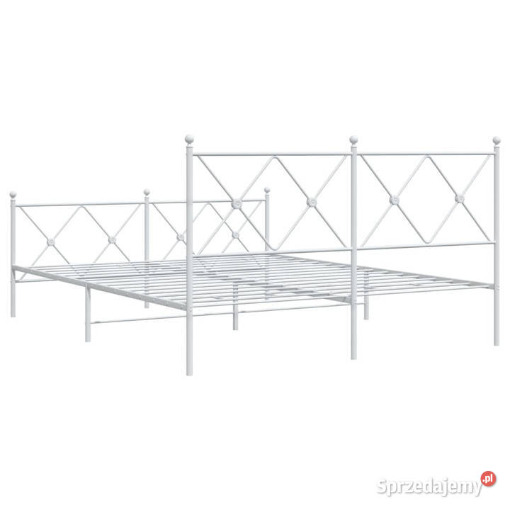Łóżko Metalowe Białe Rama Łóżka Ze Stelażem 90cm Warszawa