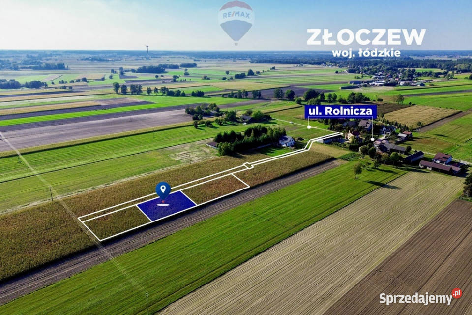 Działka z warunkami zabudowy 907 m utwardzona Sprzedaż łódzkie Złoczew