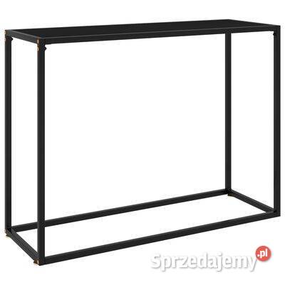 vidaXL Stolik konsolowy czarny 100x35x75 szkło