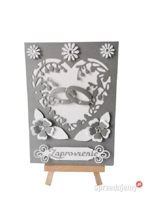 Zaproszenia Ślub Obrączki W Sercu Koronka C6 Poznań sprzedam