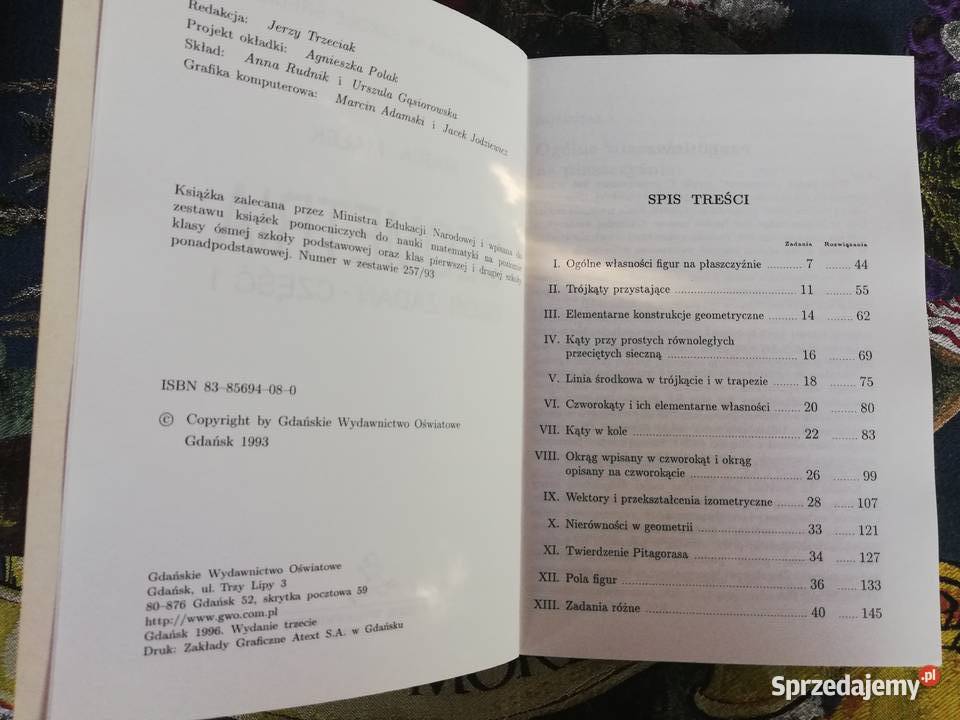 Matematyka w szkole średniej Geometria zb zad Rok wydania 1993 małopolskie Kraków