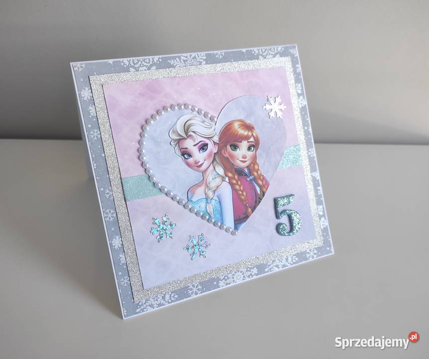 Kartka urodzinowa ręcznie robiona Kraina lodu Łódź sprzedam