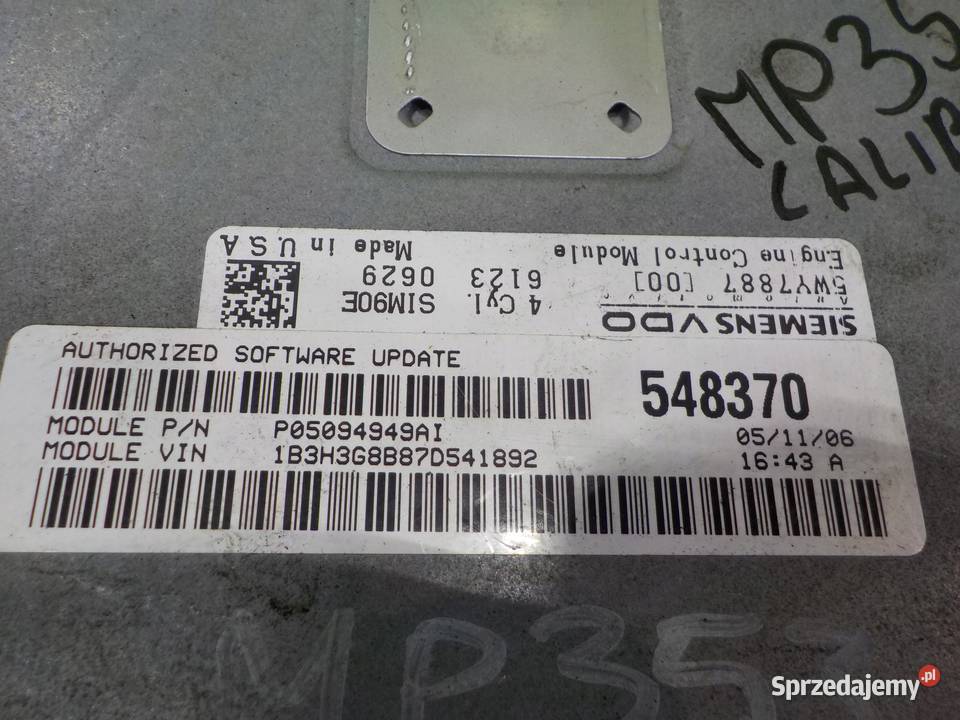 DODGE CALIBER 20 B 06r AUT sterownik komputer osobowe mazowieckie Suków sprzedam