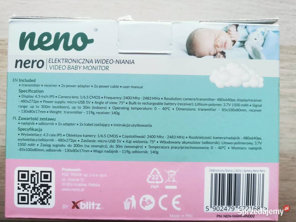 Elektroniczna niania Neno Nero stan idealny nowa