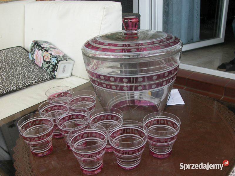 szklana waza do ponczu i szklaneczki Gorzów Wielkopolski