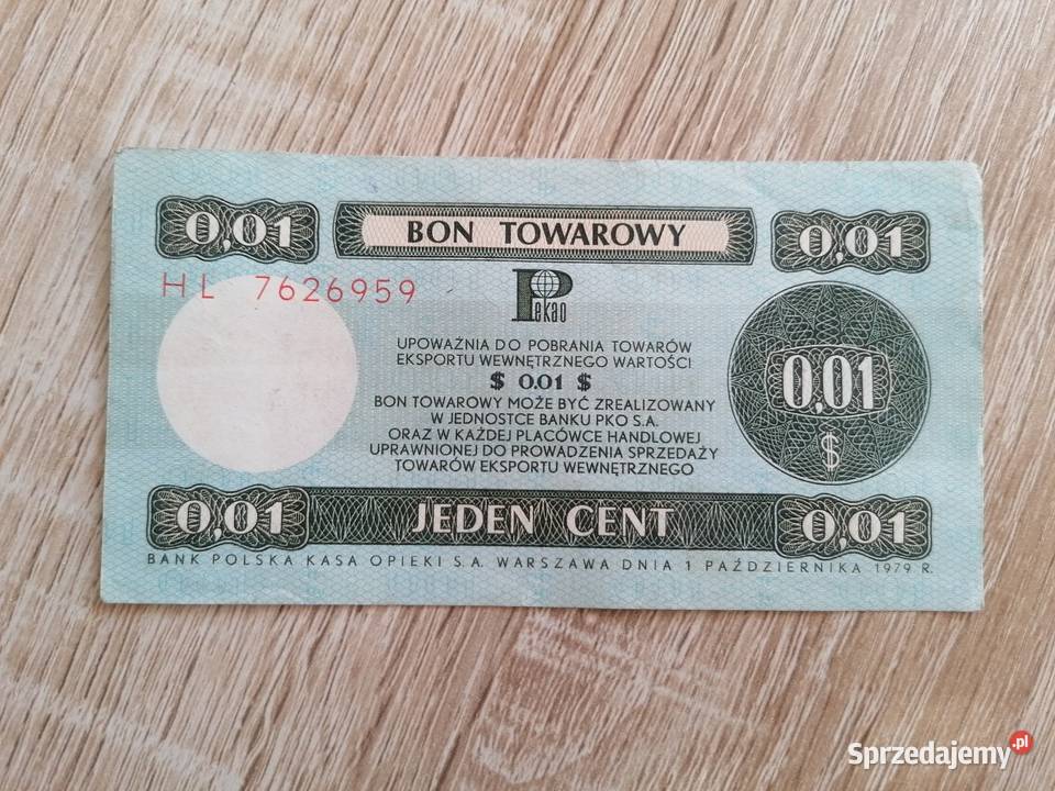 Bon Towarowy PRL 1979 Łódź
