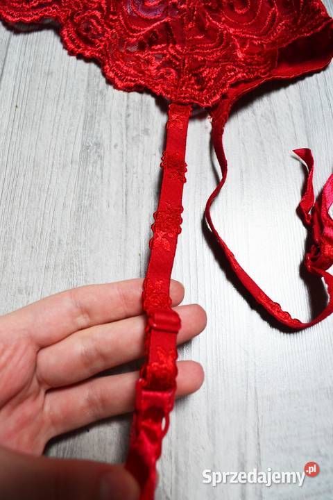 Sexy czerwony pas do pończoch 1214 koronka RED Toruń