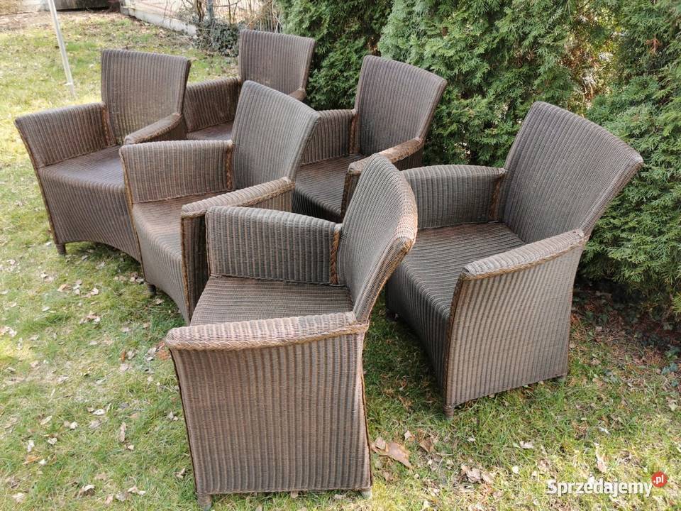 Krzesła do jadalni na taras Lloyd Loom Rattan 6 Krzesła Łask