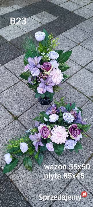 komplet nagrobny w odcieniach fioletu Psary