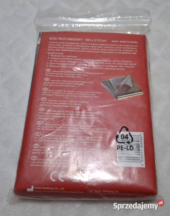 Koc ratunkowy folia życia 160x210 srebrnyzłoty Czeladź