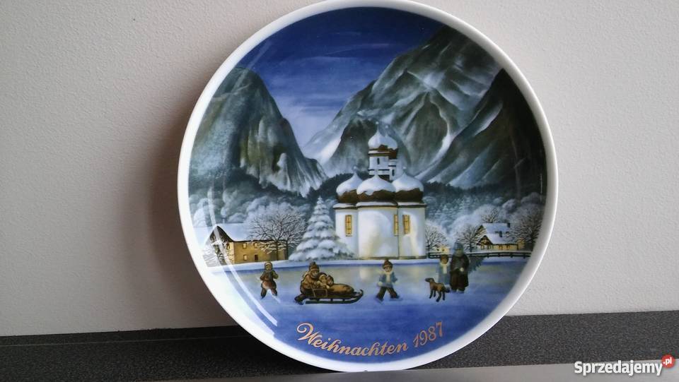 zimowy talerz Ttettau kolekcjonera cudo porelana inny kolor