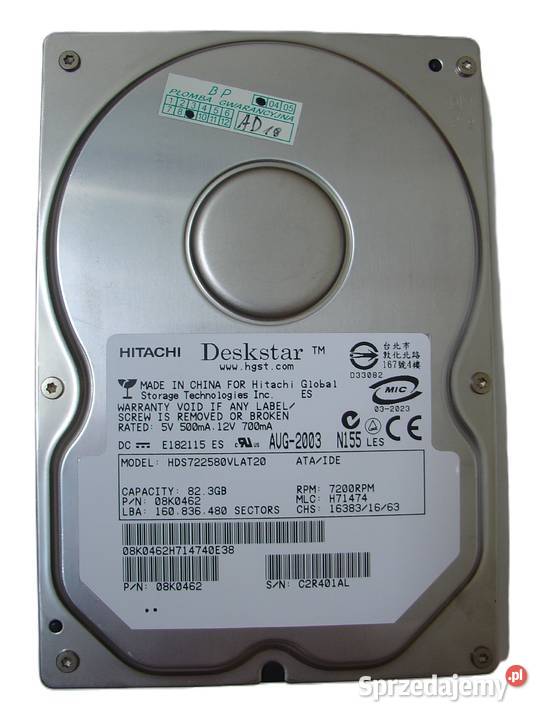 Dysk twardy HITACHI Deskstar HDS722580VLAT20