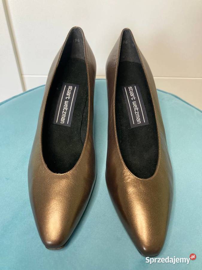 Nowe brązowe metaliczne buty czółenka Stuart sprzedam