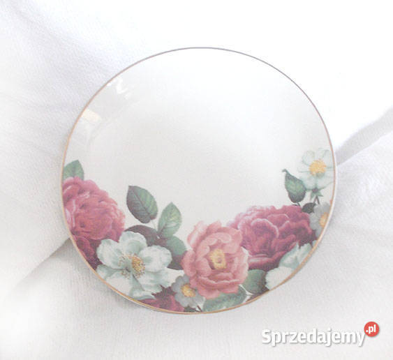 elegancki talerzyk z porcelany kwiaty talerzyk Wyposażenie wnętrz Opole