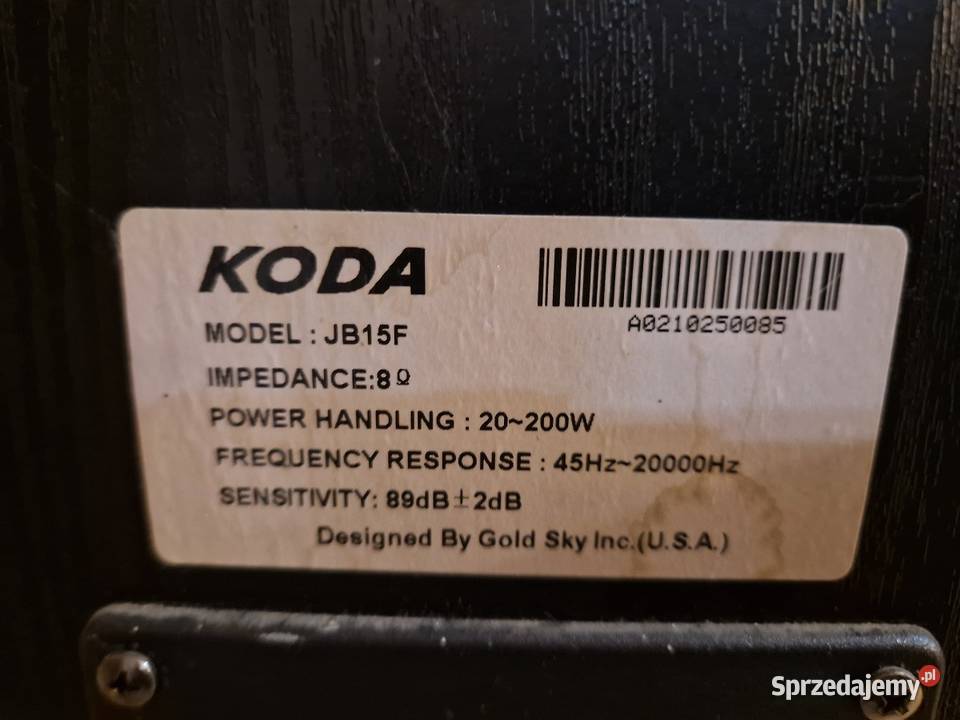 Kolumny KODA JB15F głośniki Słuchawki i głośniki Olszyna sprzedam