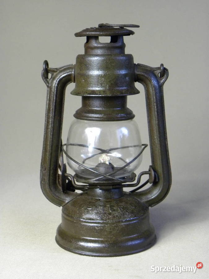 Polska lampa naftowa Jupiter 0 zielona zabytek Legnica