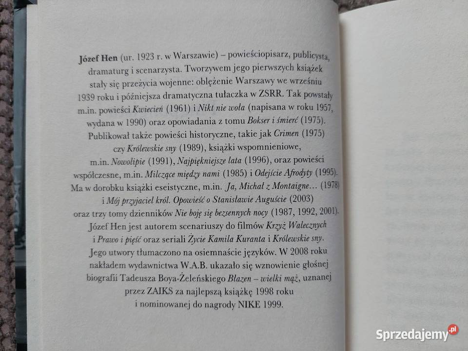 Pingpongista Józef Hen sprzedam