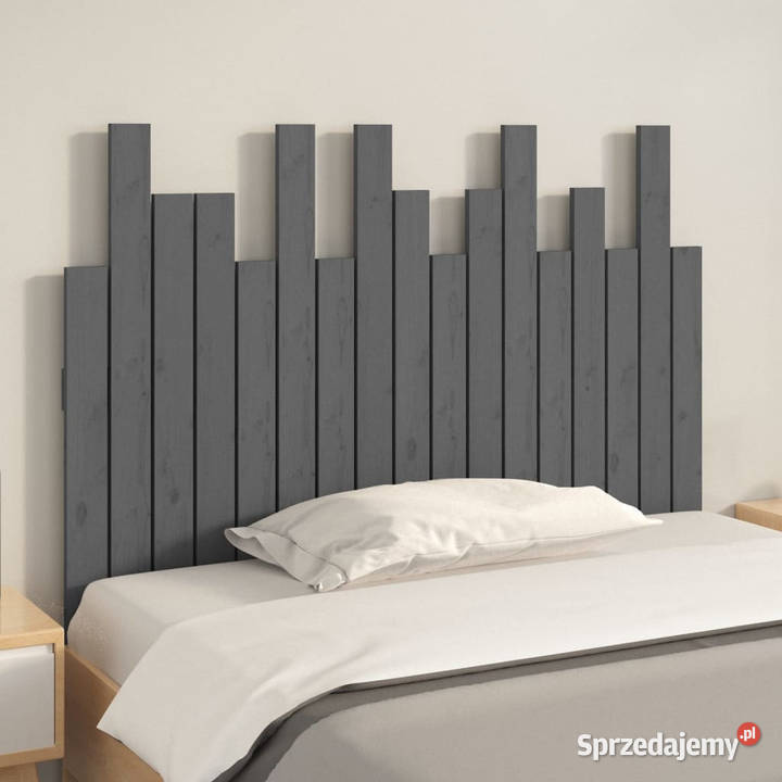Wezgłowie łóżka szare 108x3x80 lite drewno Warszawa