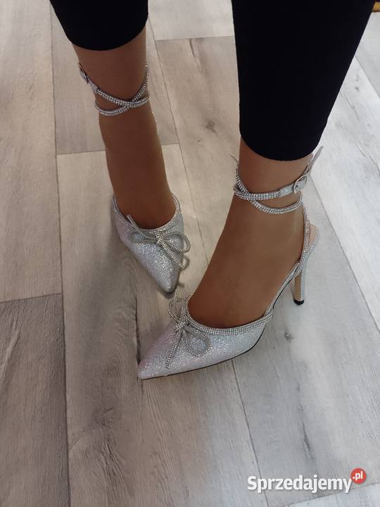 40 Srebrne bogato zdobione czółenka wieczorowe z małopolskie Kraków