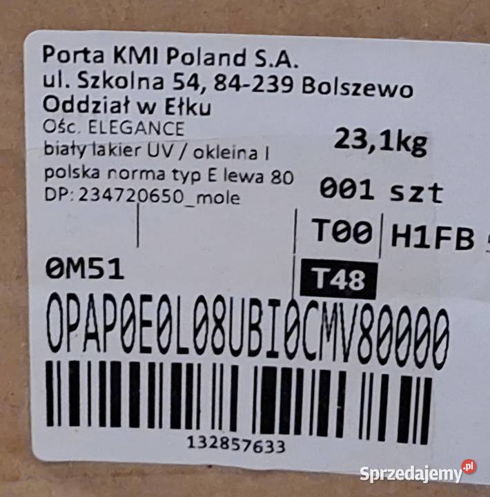 Ościeżnica Porta Elegance 80 biała Kraków