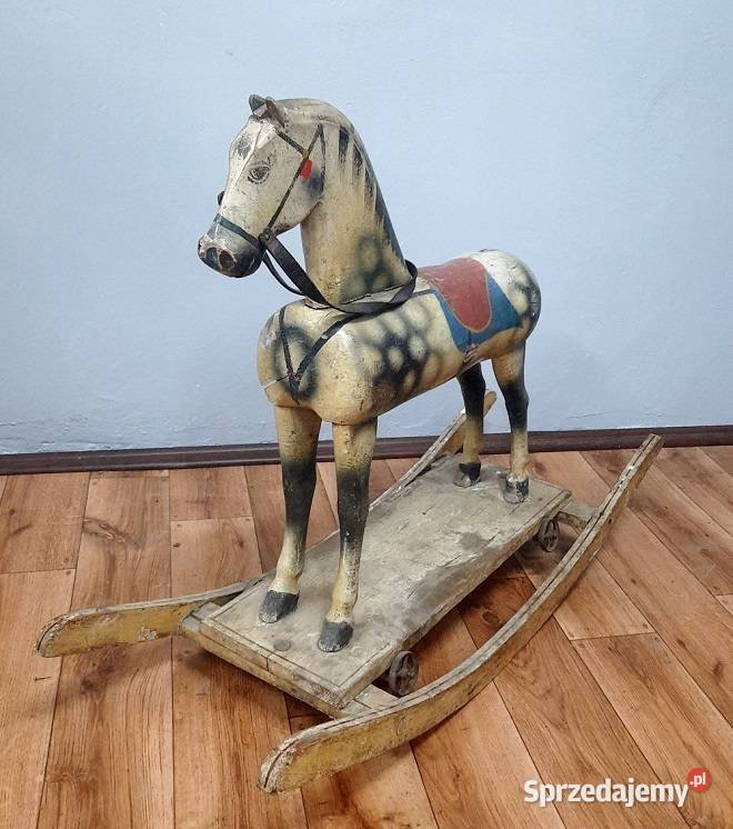 Stary Drewniany Koń na Biegunach AntykiMarki mazowieckie Marki