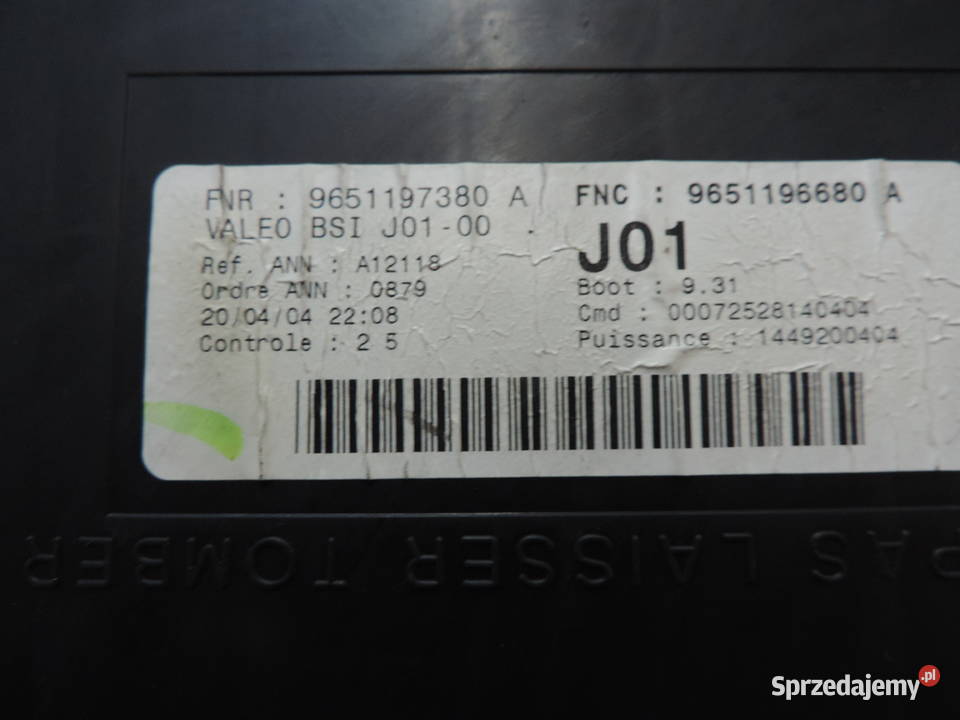 MODUŁ BSI CITROEN C5 I 9651196680A małopolskie Nowy Sącz