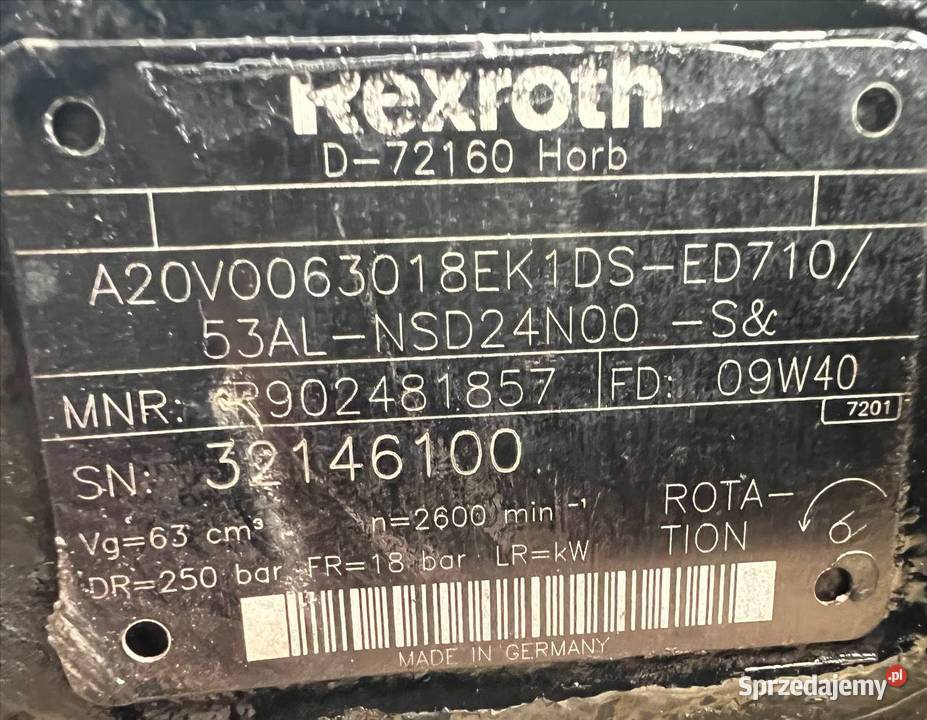 Rexroth A20V0063018EK1DSED710 R902481857 pompa