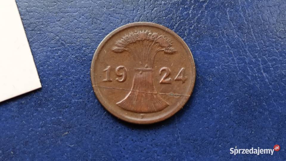 Stare monety 2 rentenpfennig 1924 F Niemcy