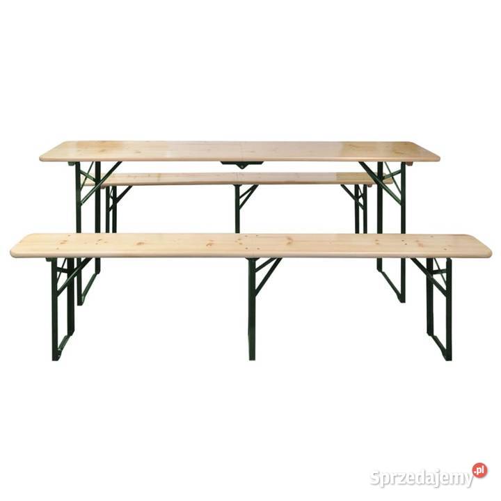 vidaXL Składany stół biesiadny z 2 ławkami 220
