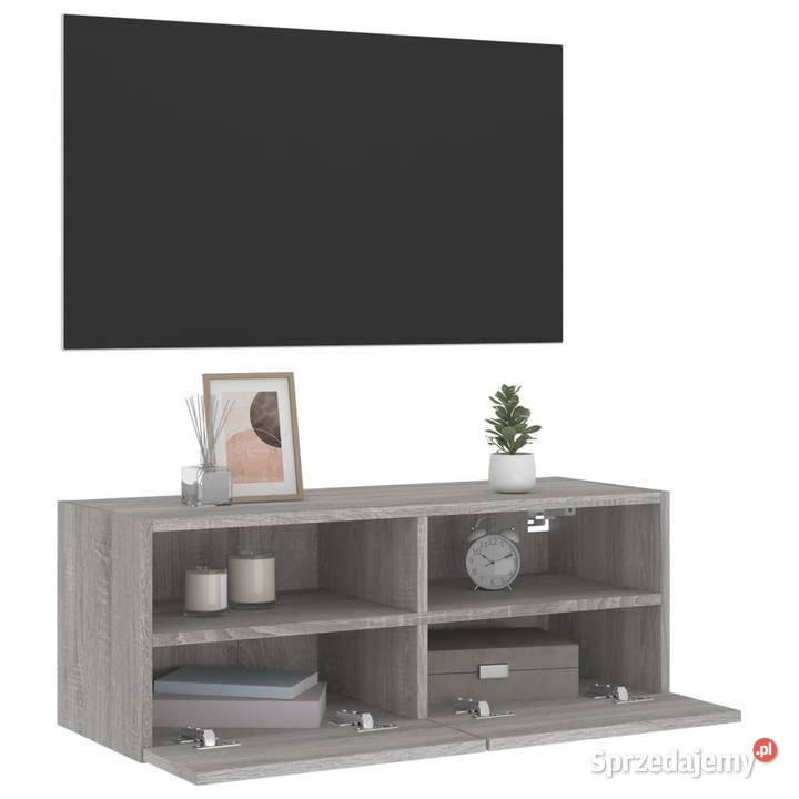 Ścienna szafka TV szary dąb sonoma 80x30x30