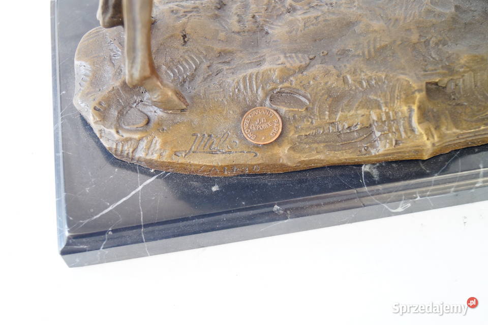 Figura z brązu rzeźba Antylopa prezent myślistwo Antyki Gizałki