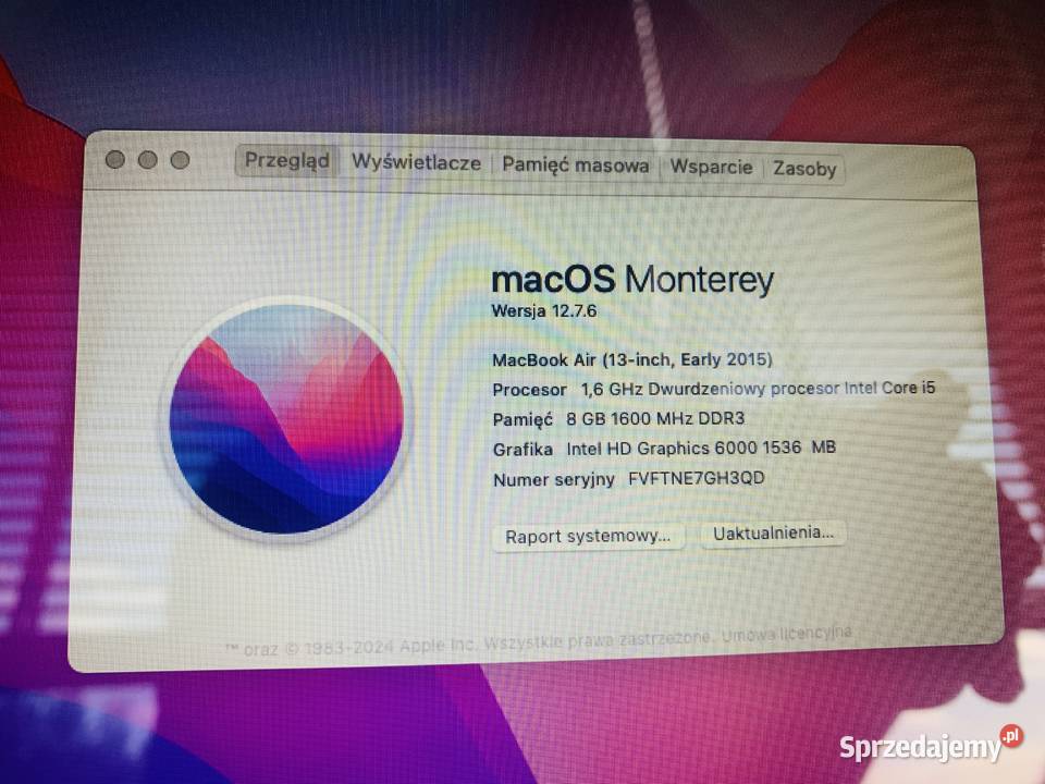 MacBook Air 2015 13 Intel Core i5 8GB128GB Łódź
