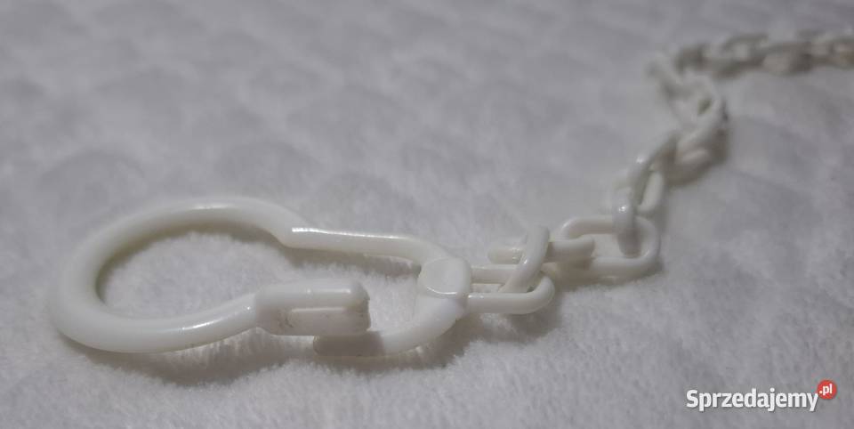 Łańcuszek z zapięciem do smoczka biały 22 2mm Czeladź