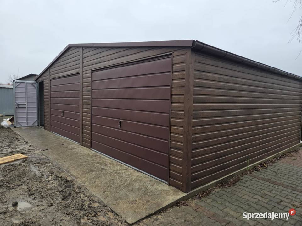 Garaż Blaszany dwustanowiskowy 9x6 Ciemny Orzech Białystok sprzedam