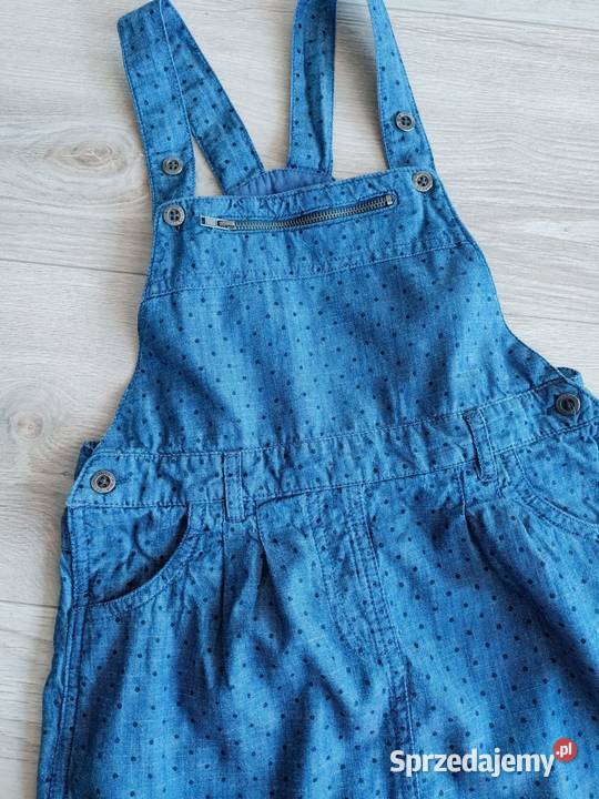 Spódniczka dziewczęca ogrodniczka niebieska 110 Sukienki i spódniczki