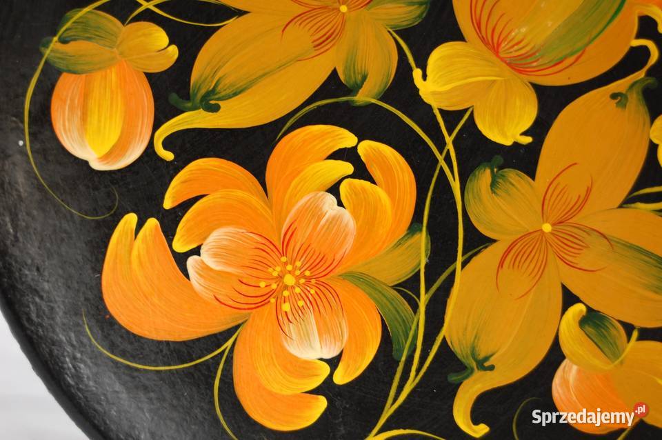 Drewniany malowany talerz do powieszenia Pozostałe Lublin