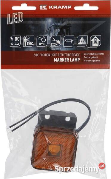 Lampa obrysowa LED kwadratowa 1224V z przewodem Oświetlenie małopolskie Kamionna