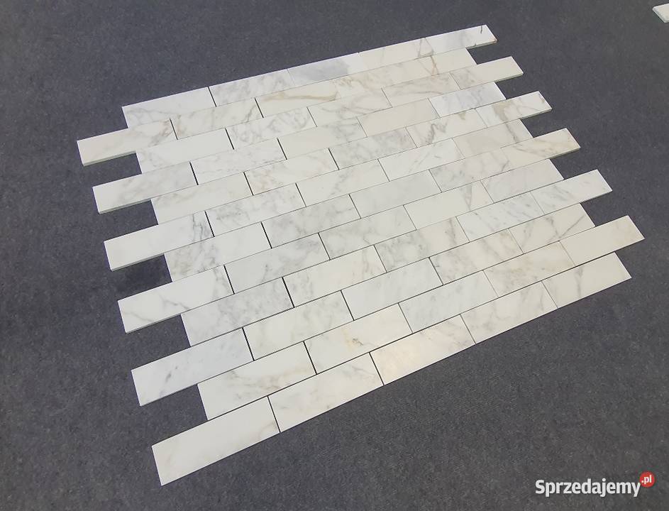 Mozaika Bianco Calacatta matowa Bricks Cegiełka Bielawa