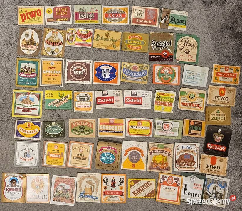 Etykiety piwne zestaw 569 etykiet polskie Ząbki
