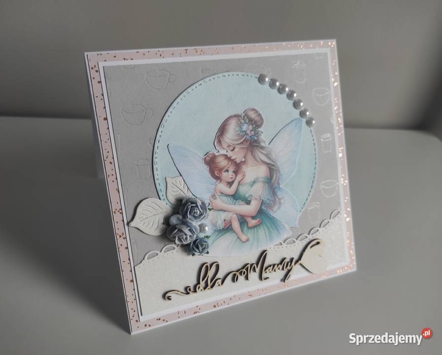 Kartka ręcznie robiona Mamy Dzień Matki handmade Łódź