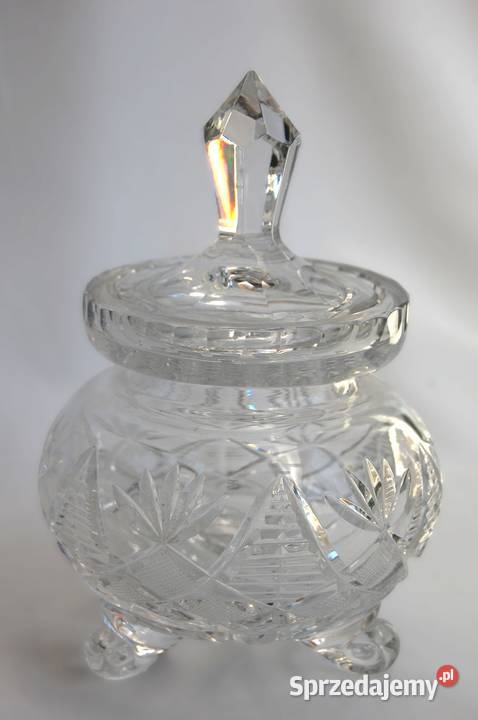 Kryształowa szlifowana cukiernica bombonierka Lublin