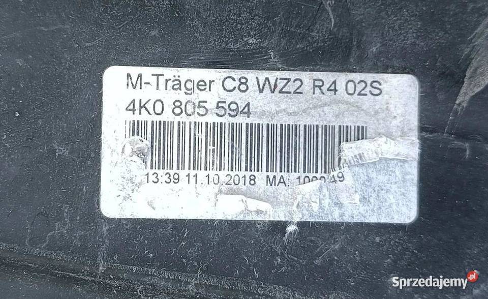 AUDI A6 C8 4K0 PAS WZMOCNIENIE