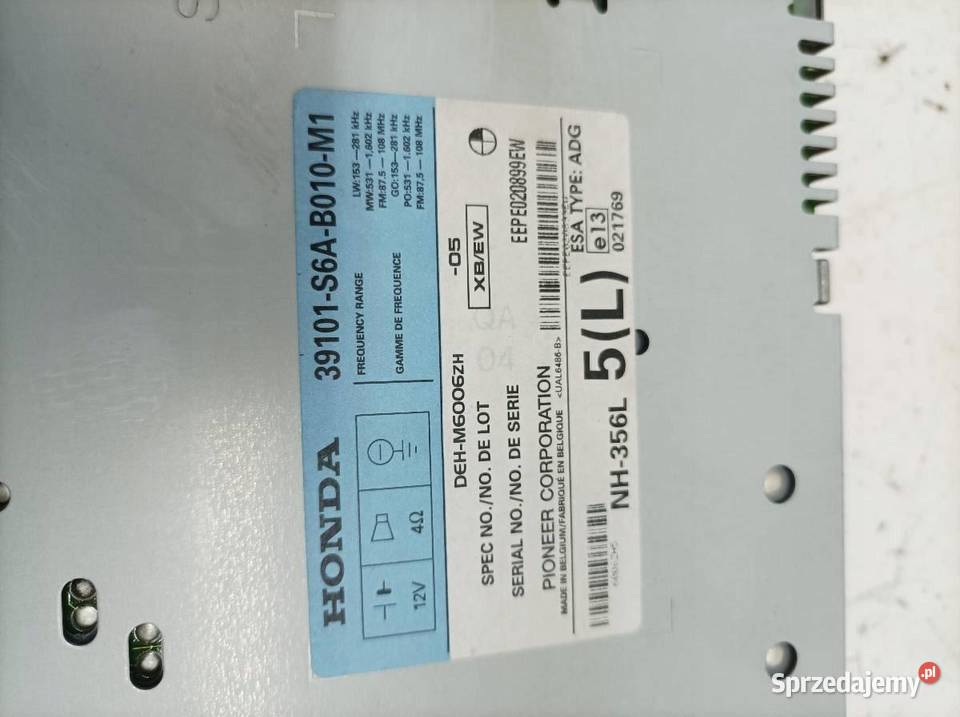 RADIO 39101S6AB010M1 Honda Civic VII 20012005